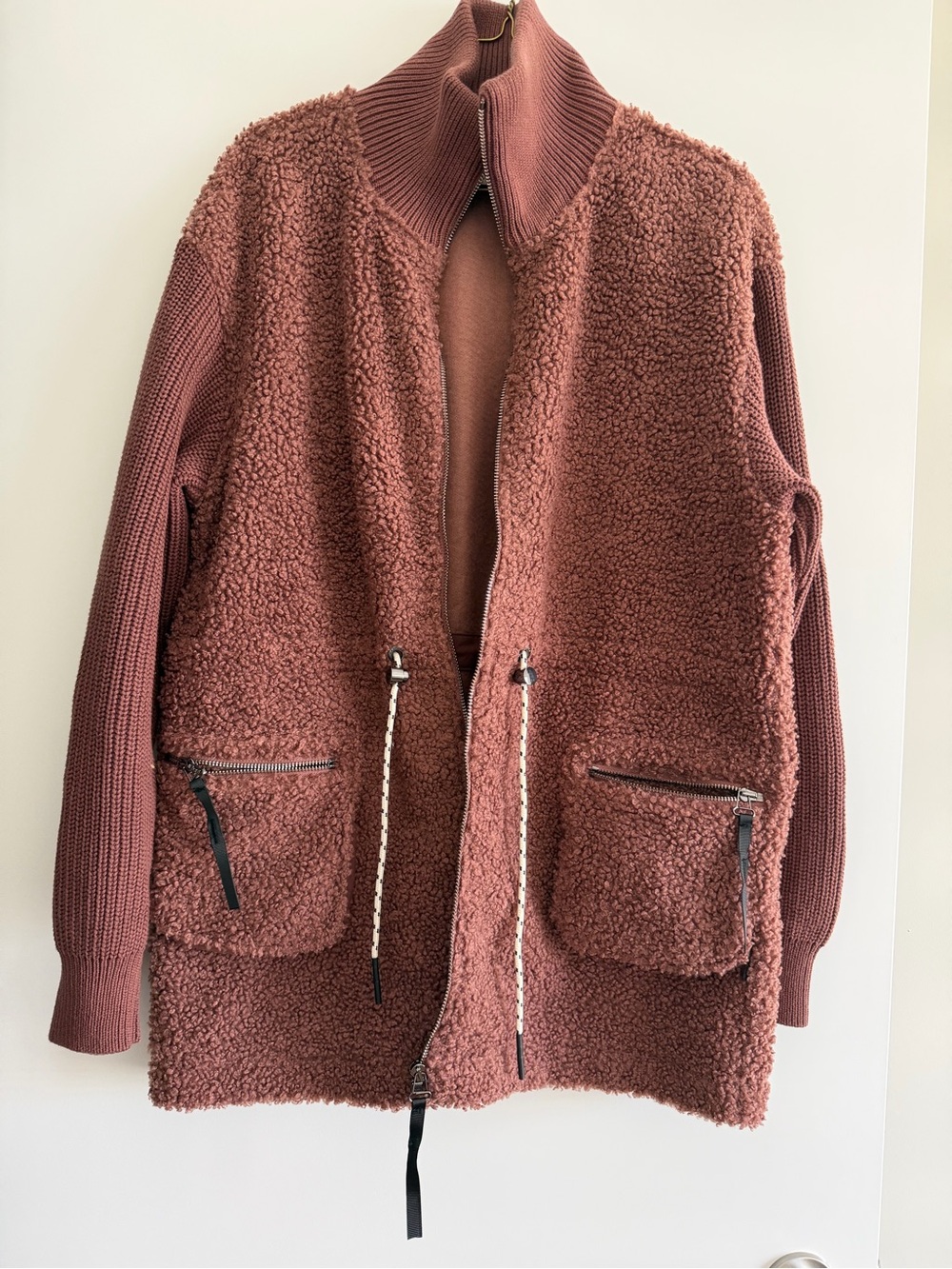 Cozy Women's Rust Sherpa Zip-Front Jacket Jamie